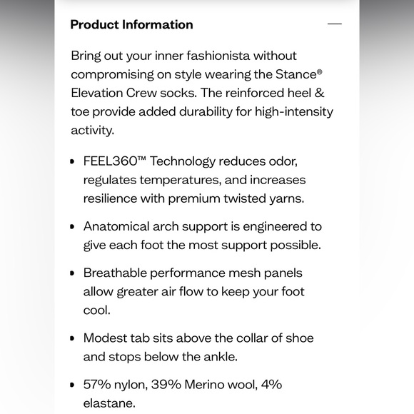 STANCE UNISEX PERFORMANCE FRESHTEK W/INFIKNIT LIGHT CUSHION CREW HEIGHT NWT - Picture 4 of 6